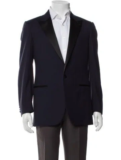 Pre-owned Lanvin Wool Blazer In Blue