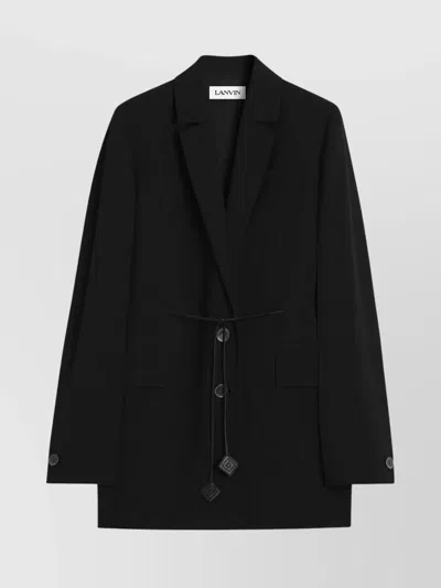LANVIN WOOL BLAZER WAIST TIE DETAIL