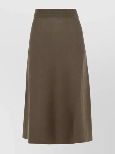 LANVIN WOOL BLEND A-LINE MIDI SKIRT