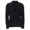 Lanvin Wool Blend Reverse Dart Knitted Fitted Blazer In Black