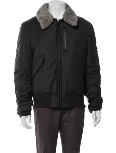 Pre-owned Lanvin Wool Bomber Jacket In Gray