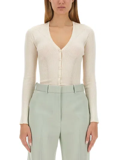 Lanvin Wool Cardigan In Transparent