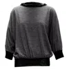 Lanvin Wool Cashmere Mesh Trim Bateau Batwing Sweater In Gray