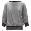 Lanvin Wool Cashmere Mesh Trim Batwing Sweater In Gray