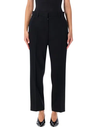 Lanvin Wool Cigarette Trousers With Tailored Cropped Fit In Nero