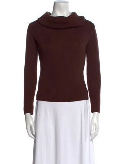 Pre-owned Lanvin Wool Cowl Neck Sweater In Brown