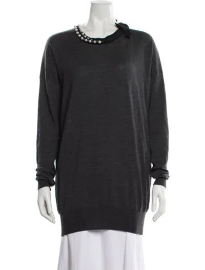 Pre-owned Lanvin Wool Cowl Neck Sweater In Gray