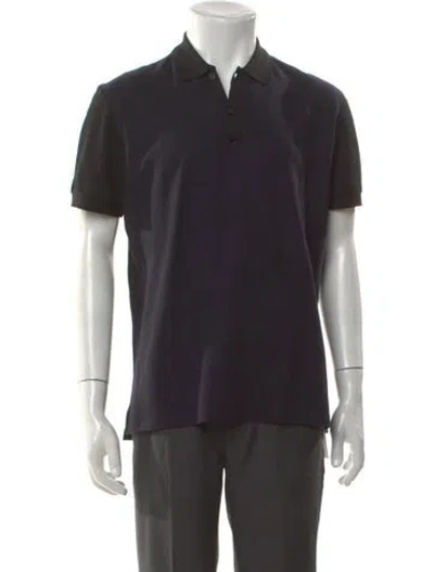 Pre-owned Lanvin Wool Crew Neck Polo Shirt In Blue