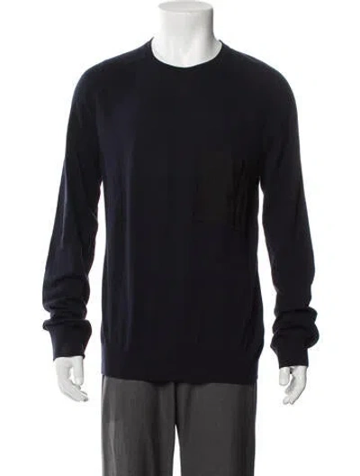 Pre-owned Lanvin Wool Crew Neck Pullover In Blue