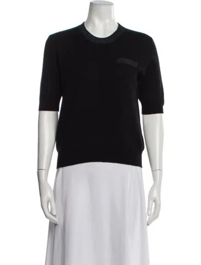 Pre-owned Lanvin Wool Crew Neck Sweater In Black