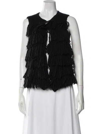 Pre-owned Lanvin Wool Crew Neck Sweater In Black