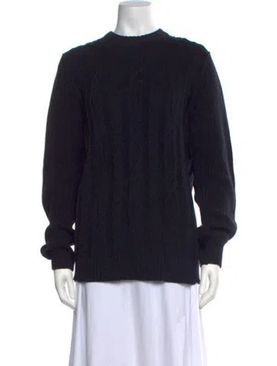 Pre-owned Lanvin Wool Crew Neck Sweater In Black