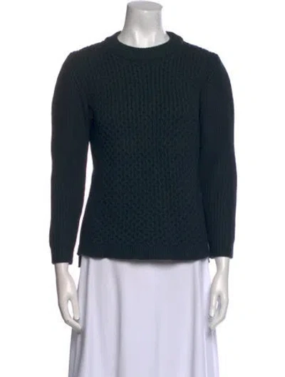 Pre-owned Lanvin Wool Crew Neck Sweater In Green