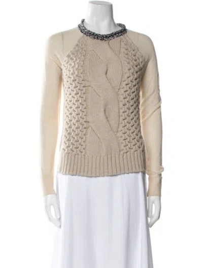 Pre-owned Lanvin Wool Crew Neck Sweater In Neutral