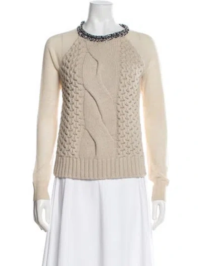 Pre-owned Lanvin Wool Crew Neck Sweater In Neutral