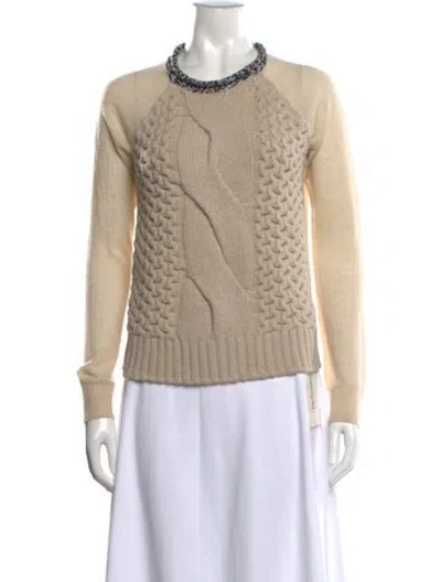 Pre-owned Lanvin Wool Crew Neck Sweater In Neutrals