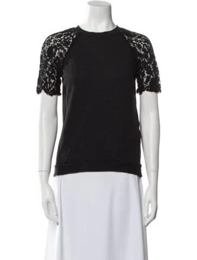 Pre-owned Lanvin Wool Crew Neck Top In Black