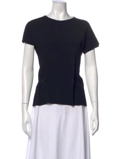 Pre-owned Lanvin Wool Crew Neck Top In Black