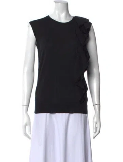 Pre-owned Lanvin Wool Crew Neck Top In Black