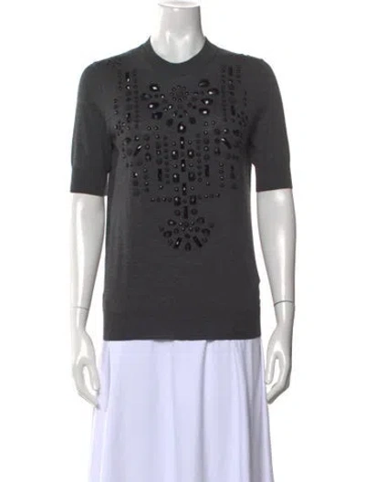 Pre-owned Lanvin Wool Crew Neck T-shirt In Gray
