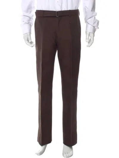 Pre-owned Lanvin Wool Dress Pants In Brown