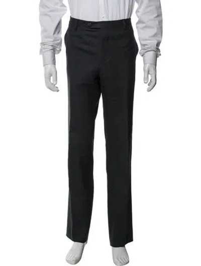 Pre-owned Lanvin Wool Dress Pants In Gray