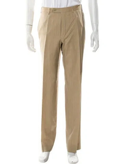 Pre-owned Lanvin Wool Dress Pants In Neutral