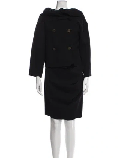 Pre-owned Lanvin Wool Dress Set In Blue