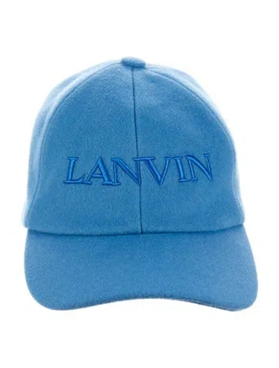 Pre-owned Lanvin Wool Embroidered Cap In Blue