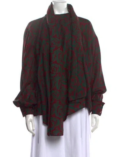 Pre-owned Lanvin Wool Floral Print Top In Multicolor