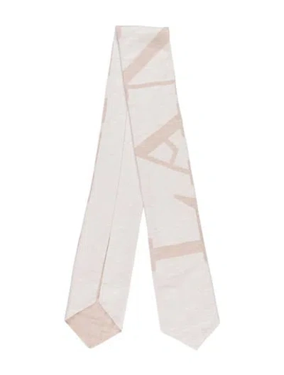 Pre-owned Lanvin Wool Graphic Print Scarf In Neutrals