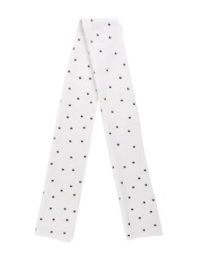 Pre-owned Lanvin Wool Graphic Print Scarf In Neutrals