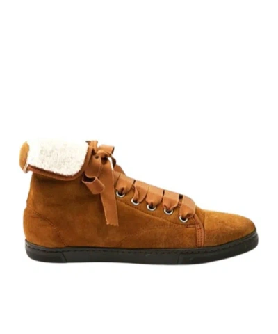 Lanvin Wool High-top Women's Sneakers In Brown