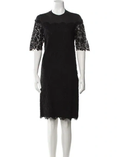 Pre-owned Lanvin Wool Knee-length Dress In Black