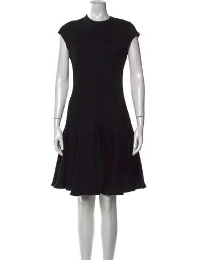 Pre-owned Lanvin Wool Knee-length Dress In Black