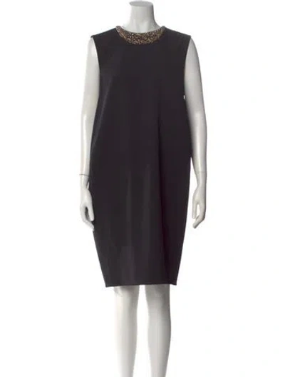 Pre-owned Lanvin Wool Knee-length Dress In Black