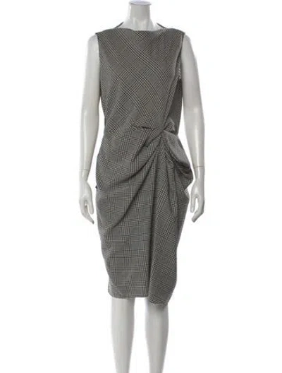 Pre-owned Lanvin Wool Knee-length Dress In Black