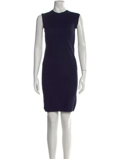 Pre-owned Lanvin Wool Knee-length Dress In Black