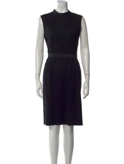 Pre-owned Lanvin Wool Knee-length Dress In Black
