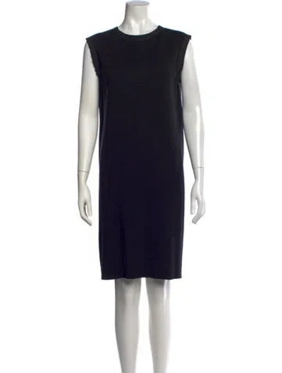 Pre-owned Lanvin Wool Knee-length Dress In Black
