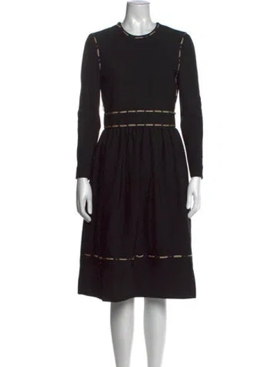 Pre-owned Lanvin Wool Knee-length Dress In Black