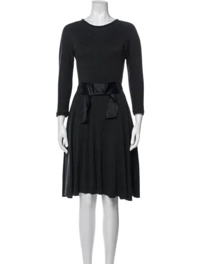 Pre-owned Lanvin Wool Knee-length Dress In Black
