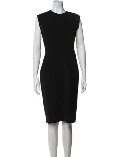 Pre-owned Lanvin Wool Knee-length Dress In Black