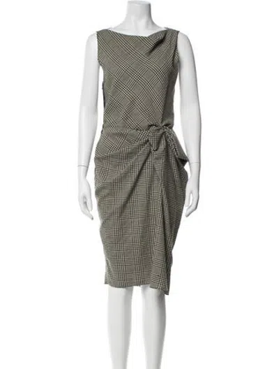 Pre-owned Lanvin Wool Knee-length Dress In Black