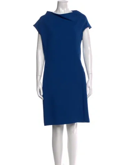 Pre-owned Lanvin Wool Knee-length Dress In Blue
