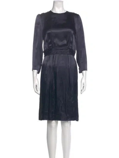 Pre-owned Lanvin Wool Knee-length Dress In Blue