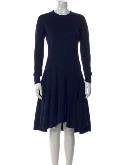 Pre-owned Lanvin Wool Knee-length Dress In Blue
