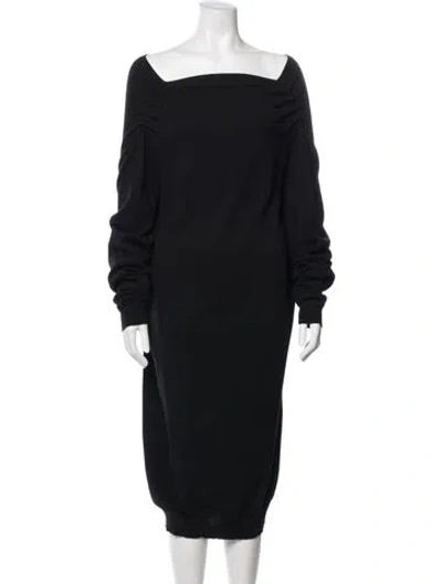 Pre-owned Lanvin Wool Knee-length Dress In Blue