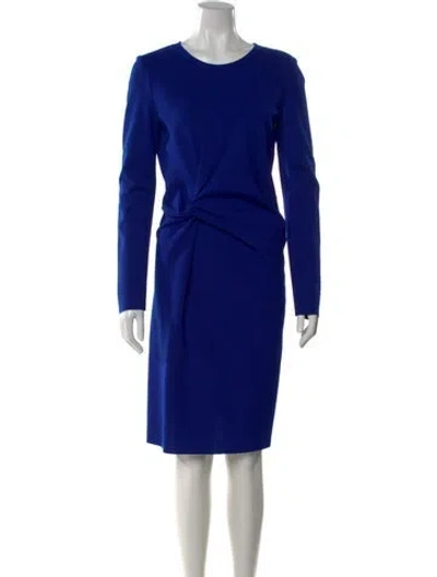 Pre-owned Lanvin Wool Knee-length Dress In Blue