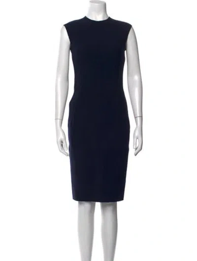 Pre-owned Lanvin Wool Knee-length Dress In Blue